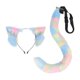 thumbnail image 3 of Diadema con orejas de animales, conjunto de cola, tocado, accesorios de disfraz, tocados, adorable vestido de cola larga para juegos de rol, mujeres y vistoso, 3 of 10