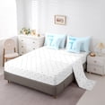 thumbnail image 6 of Manfei Bowtie Letter L 7 Pieces Bedding Comforter Set,Bowknot Monogrammed Theme Full Bedding Set,Blue Cartoon Bow Knot Fitted Sheet Flat Sheet For Girl Teens,Ultra Soft Bedroom Decor Reversible, 6 of 9