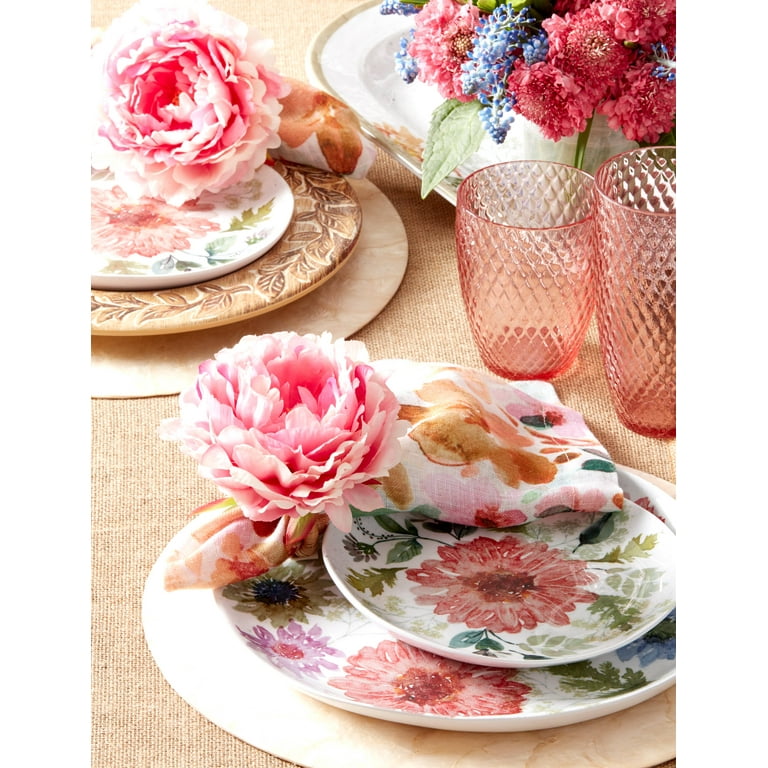 Pink Floral Dinner Plate
