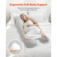 thumbnail image 3 of U Shaped Full Body Pregnancy Pillow for Women Soft Breathable Maternity Support with Removable Washable Cover Back Belly Hip Leg Pain Relief, 3 of 8
