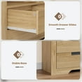thumbnail image 5 of 72" Tall Bookshelf with 4 Drawers, Farmhouse 6-Tier Double Wide Bookcase with Storage, Large Freestanding Bookshelf for Home Office and Living Room, Natural, 5 of 8
