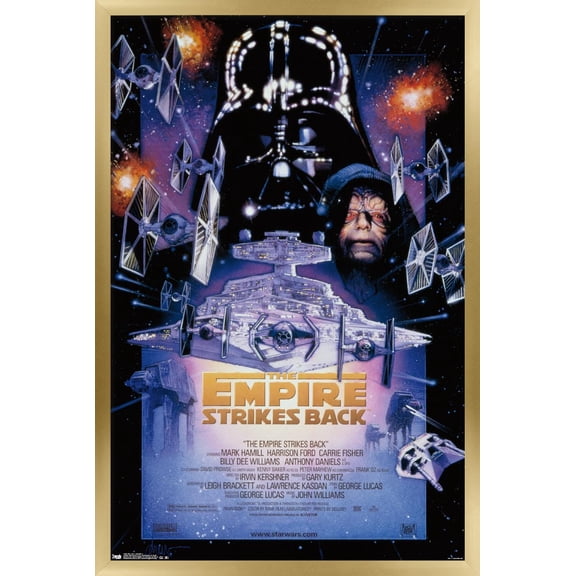 Star Wars: The Empire Strikes Back - One Sheet 2 Wall Poster, 14.725" x 22.375", Framed