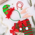thumbnail image 3 of VETPW Elf Costume, Christmas Elf Hat Christmas Headband Christmas Hairband Elf Ears Fairy Ears Elf Ear Stripe Elf Stockings Elf Tights Christmas Stocking Bell Necklace for Women Christmas Costume, 3 of 7