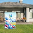 thumbnail image 3 of Joocar Hello Spring Garden Flag With Colorful Flowers And Butterfly For Spring Summer Home Outdoor Garden Yard Door Decor 12x18 Inch, 3 of 5