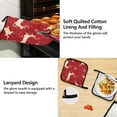 thumbnail image 4 of 5 Pcs Kitchen Set Heat Resistant Oven Mitts and Non-Slip Pot Holders with Adjustable Cooking Apron Reindeer in Winter, 4 of 6
