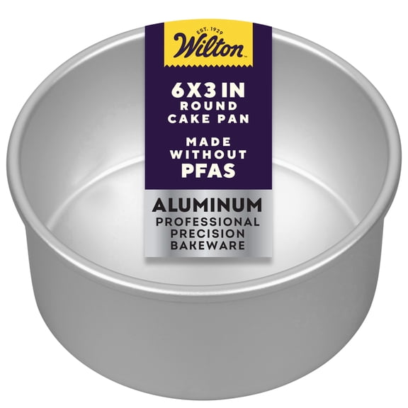 Wilton Aluminum Round Pan 6x3 Ideal for Layer Cakes & Cinnamon Rolls