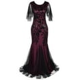 thumbnail image 4 of PrettyGuide Women's Evening Dress 1920s Sequin Mermaid Hem Maxi Long Formal Ball Gown, Small, 4 of 8