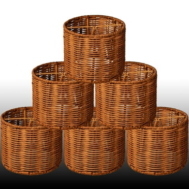 6 Piece Chandeliers Shades Boho Lamp Shades Replacement, Mini Cylinder Woven Lampshade, Clip on Round small Lampshade for Accent Floor Lamp Wall Sconces