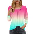 thumbnail image 1 of Blusas para las Mujeres Casual, 3/4 Manga Floral Estampado Camiseta de Moda Top Hecho de Poliéster Transpirable Suave para el Uso Diario de Primavera Otoño, Tops de Blusa para las Mujeres, 1 of 5