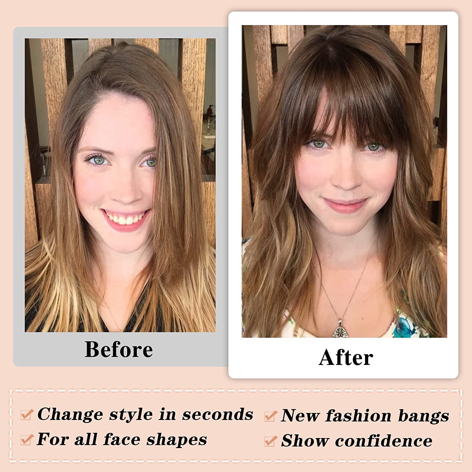 Bangs Hair Clip in Bangs 100% Real Human Hair Extensions French Bangs Clip on Hair Bangs for Women Fringe with Temples Hairpieces Curved Bangs for Daily Wear (Color #1 Natural Black)