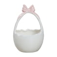 thumbnail image 2 of Easter Candy Dish: 1pc Ceramic Easter Basket, Bunny Bowl Rabbit Ornament Garden Model Candy Dish Rabbit Animals Figurines, Bunny Bowl with handle, 2.99x4.56 in, 2 of 6