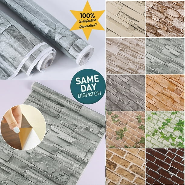 CUH Faux Brick Stone Wallpaper 32.8ft Roll Wallpaper Peel & Stick