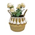 thumbnail image 2 of Cesta de flores portátil tejida con algas marinas, decoración de jardinería para el hogar, plantación verde, sala de estar, maceta, cesta de almacenamiento, 2 of 6