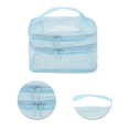 thumbnail image 4 of Unique Bargains 1 Pc Large Capacity Visible Drawstring Makeup Bag for Vacation Travel Mesh Fabric Blue, 4 of 6