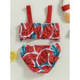 thumbnail image 4 of Bagilaanoe Toddler Baby Girl 2Pcs Swimsuits 6M 9M 12M 18M 24M 3T Infant Bikini Bathing Suit Summer Watermelon Print Bowknot Sleeveless Tops Beach Shorts Swimwear, 4 of 8
