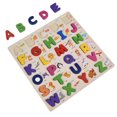 thumbnail image 5 of Rompecabezas del alfabeto de madera con patrón de dibujos animados coloridos, rompecabezas de números del alfabeto preescolar para niños pequeños, nuevo tablero con letras mayúsculas, 5 of 5