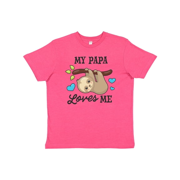 Inktastic My Papa Loves Me with Sloth and Hearts Youth T-Shirt