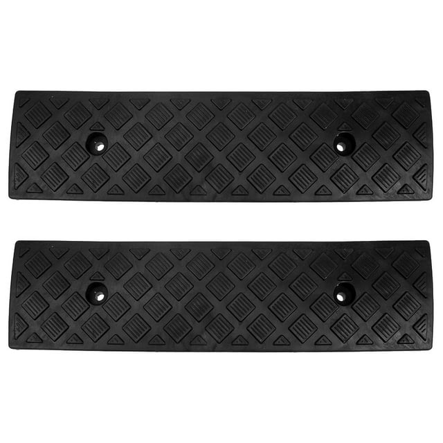 KAKOWELY 2 Pcs Rampes en Caoutchouc pour Seuil de Voiture, Rampes de Pont pour Entrée et Trottoir, 19.69"X5.12"X1.18 Pouces