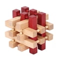 thumbnail image 1 of Rompecabezas de madera con bloqueo, peso ligero, portátil, ejercicio de pensamiento, promoción de inteligencia, rompecabezas, juguete entrelazado, 1 of 14
