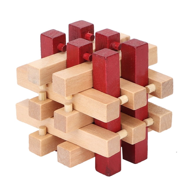 Rompecabezas de madera con bloqueo, peso ligero, portátil, ejercicio de pensamiento, promoción de inteligencia, rompecabezas, juguete entrelazado