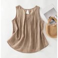 thumbnail image 6 of Tank Top for Women Linen, 2026 Summer Casual Comfy Loose Lightweight Sleeveless Shirts, Coffee M, 6 of 8