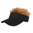 thumbnail image 1 of Peluca de cabello humano Prolriy con visera ajustable y peluca, gorra de béisbol de moda para hombres y mujeres, visera para el cabello, sombreros de peluca para hombres, marrón, 1 of 4