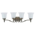 thumbnail image 2 of aspen creative 62023-1, four-light metal bathroom vanity wall light fixture, 30" wide, transitional design in oil rubbed bronze with frosted glass shade, 2 of 3