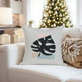 thumbnail image 4 of Ethan Taylor Botanical Throw Pillow Soft Cushion Cover 'Monstera Leaf Botanicals Monstera Leaves' Bohemian Pattern Decorative Square Accent Pillow Case, 16x16 Inches, Black, Pink, 4 of 5
