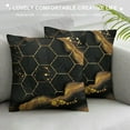 thumbnail image 3 of PHYHOO Marble Throw Pillow Covers , Black Grey Geometric Gold Plaid Cushion Covers, Modern Decorative Accent Pillow Cases Metallic Stripe Hexagon Grid Pillow Covers,, 3 of 5