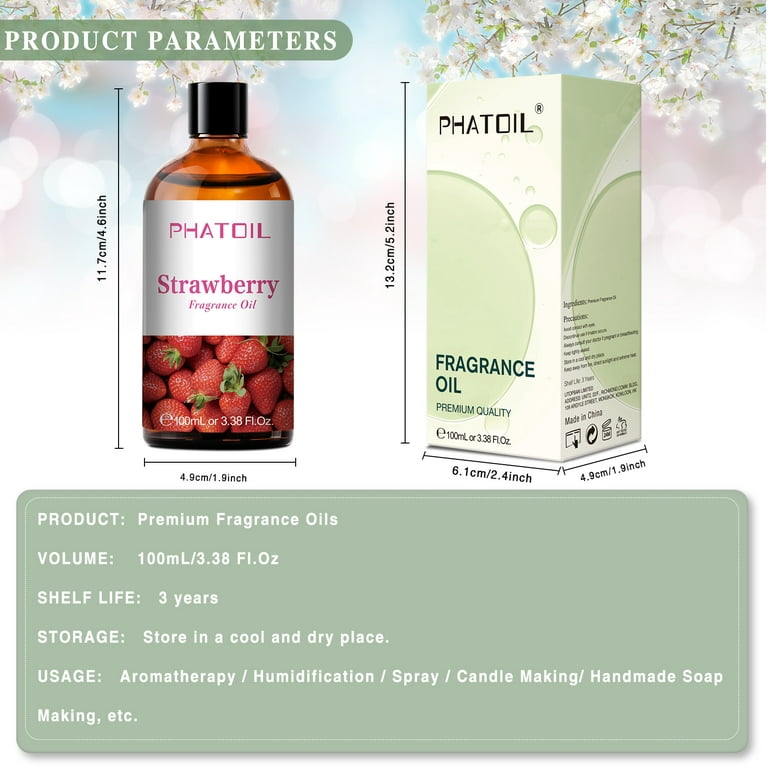 Strawberry Essential Oil 100ml - 100% Pure Premium Grade Aromatherapy Oil  for Diffuser, Perfume, Soaps, Candles, Massage