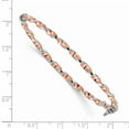 thumbnail image 2 of Solid 925 Sterling Silver Rose-tone Twisted Hinged Bangle Cuff Bracelet 7" (Width = 3mm ), 2 of 3