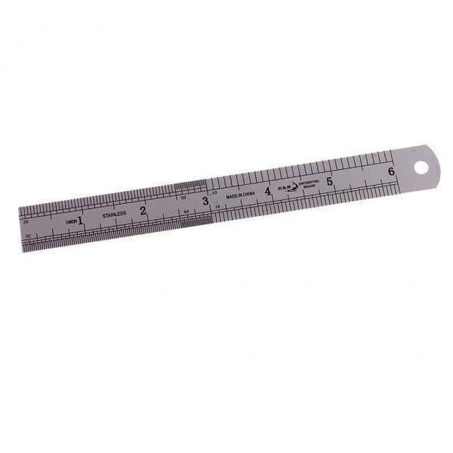 Almencla 5-6pack Side Stainless Steel Straight Ruler English/Metric Ruler 15cm 5 Pcs