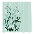 thumbnail image 4 of Country Decor Shower Curtain, Wild Grass and Dragonflies in Growing Lawn Idyllic Herb Bush Rural Pattern, Fabric Bathroom Set with Hooks, 69W X 84L Inches Extra Long, Light Green, by Ambesonne, 4 of 4