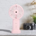 thumbnail image 5 of Ventilador de mano pequeño con carga USB, humidificador, miniventilador portátil de escritorio, mesita de noche, universal, rosa, 178 x 92 x 40 mm, 5 of 5