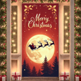 thumbnail image 4 of Decorative Christmas Banner Holiday Celebration Santa Sleigh Moonlight Reindeer Festive Design for Home Decor Party Decoration Outdoor Events, 4 of 9