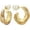 3-Coffee, variant on Acrylic Resin C Shape Hoop Earrings for Women, Double Sided Faux Pearl Ball Back Statement Earrings, Lightweight Hypoallergenic Fashion Jewelry for Daily Wear