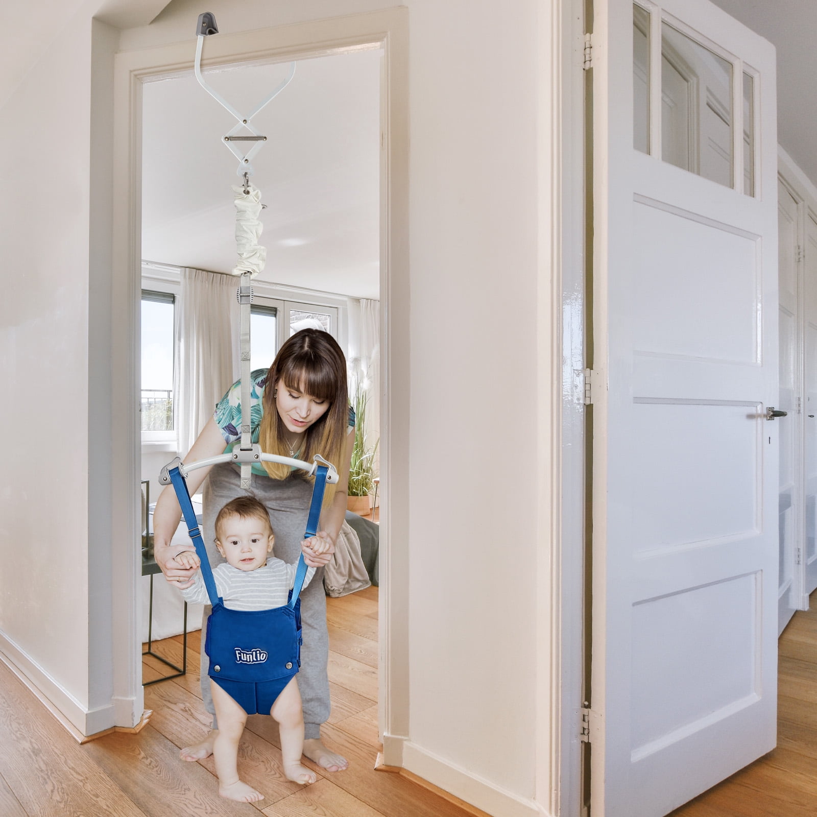 Funlio Baby Door Jumper with Adjustable Strap, Portable Infant Bouncer, 40 Lbs Capacity
