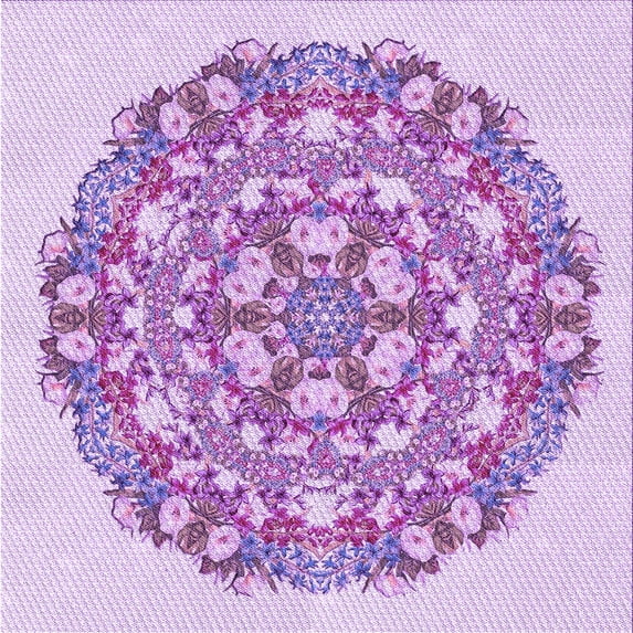 Ahgly Company Indoor Square Patterned Blossom Pink Area Rugs, 7' Square