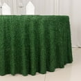 BalsaCircle 120 in Green Shaggy Fringe Polyester Round Tablecloth ...