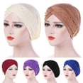 thumbnail image 4 of Women Turban Cap Beaded Headscarf Beanie Wrap Hat Faux Pearl Headwrap, 4 of 8