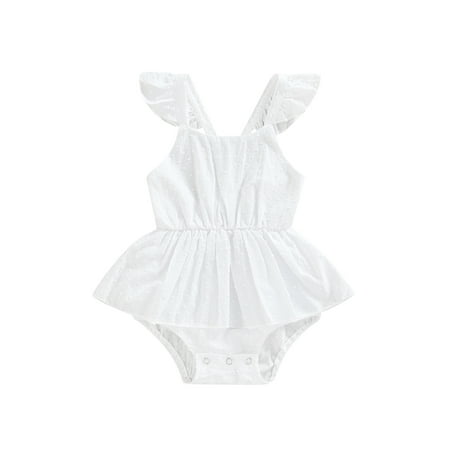 

FOCUSNORM baby girl romper Sleeveless Patchwork Casual Romper Ruffle Bodysuit for summer