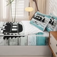 thumbnail image 4 of catabedysis Happy Camping Zipper Full Size Comforter Sets with Fitted Sheet and 2 Pillowcases,Rustic Camper Farmhouse Adventure Zipper Bedding Set For Boys,Multicolor,Reversible,4-Piece, 4 of 7
