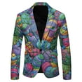 thumbnail image 6 of Mens 3D Digital Printed Long Sleeve Lapel Button Suit Jacket Trousers Set with Pocket Large Size Light Business Suit Cape, 6 of 6
