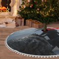 thumbnail image 6 of Rocae Valley Gray Dragon for Christmas Tree Skirt with Pom Pom Trim for Holiday Party for Holiday Home Decor Indoor Outdoor-30", 6 of 7
