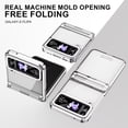 thumbnail image 3 of MonsDirect for 6.7 inch Samsung Galaxy Z Flip 3 5G 2021 Case, Hinge Protection Plating Frame Hard PC Back Clear Shockproof Full Coverage Bumper Protective Shell Cover for Galaxy Z Flip 3, Silver, 3 of 6