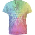 thumbnail image 2 of Tetrahedron Star Sacred Geometry Mens Soft V-Neck T Shirt Heather White LG, 2 of 2