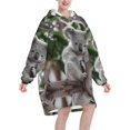 thumbnail image 2 of Cute Koala,Women's Oversized Wearable Blanket Hoodie, Blanket Sweatshirt,Flannel Pullover Blanket, 2 of 9