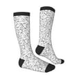 thumbnail image 3 of Haiem Black White Music Socks, Funny Novelty Crazy Design Cotton Socks Sports Socks Knee High Socks For Men, Women,1Pairs - Gift For Working Friends, 3 of 9