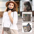 thumbnail image 2 of Asuwish Phone Case for Motorola Moto G Power 5G 2025 Zipper Wallet Magnetic Detachable Cell Cover with Tempered Glass Screen Protector Crossbody Strap Flower Card Holder Slot XT2515-1 Women Grey, 2 of 7