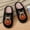 Black, variant on Halloween Women Pumpkin Slippers French Bulldog House Shoes Fuzzy Winter Warm Slides,Comfortable Soft Fleece Lining Non Slip Indoor Footwear,Cute Puppy Jack O Lantern Festival Gift Wear
